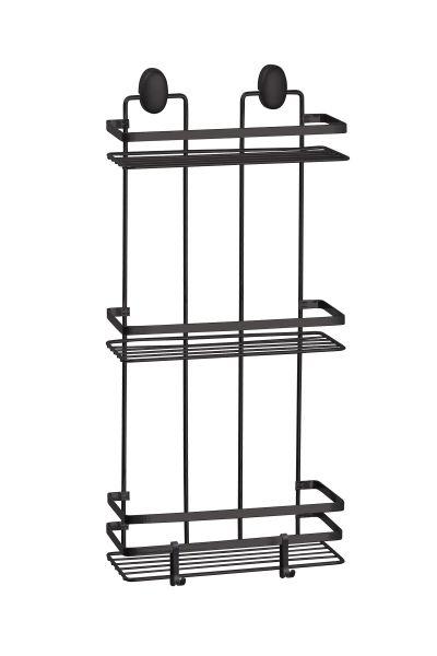 Okyanus Home Siyah Lamalı Üçlü Dikdörtgen Banyo Şampuanlık - 11x24 cm