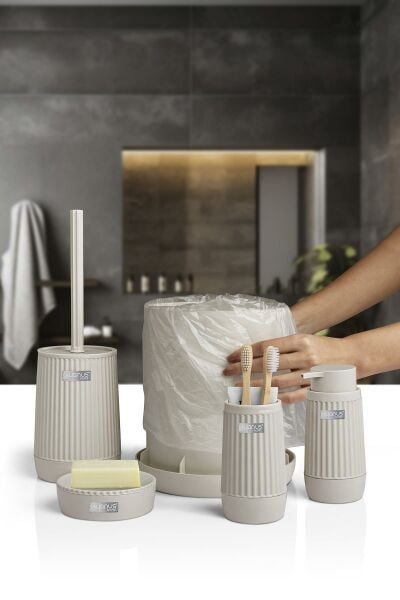 Okyanus Home Nida Bej 5'li Banyo Seti