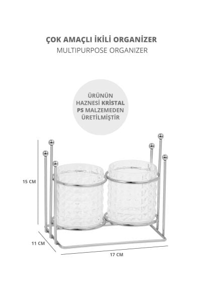 Okyanus Home Krom Çok Amaçlı İkili Organizer