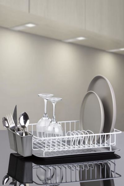 Okyanus Home Beyaz Tek Katlı Modern Tabaklık - Bulaşıklık