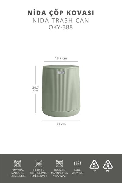 Okyanus Home Nida Yeşil Çöp Kovası