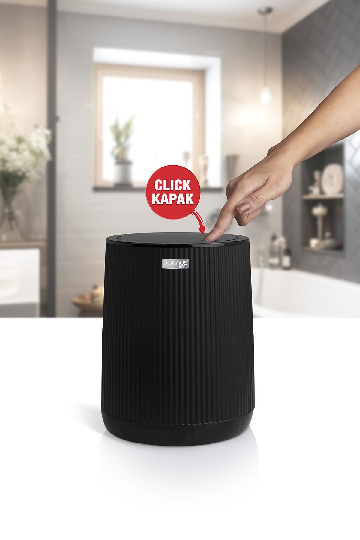 Okyanus Home Nida Siyah Çöp Kovası