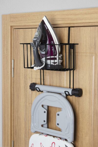 Okyanus Home Multi Fonksiyonel Siyah Ütü Masa Askısı İster As / İster Vidala