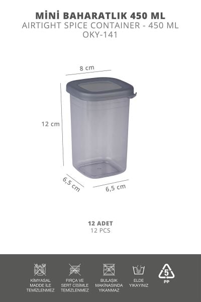 Okyanus Home 12 Adet Etiketli Baharatlık Seti 450 ml