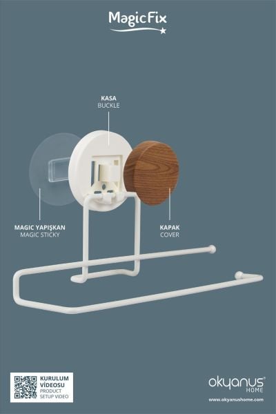 Okyanus Home Ahşap Desenli Magic Fix Sihirli Yapışkan Beyaz Kağıt Havluluk