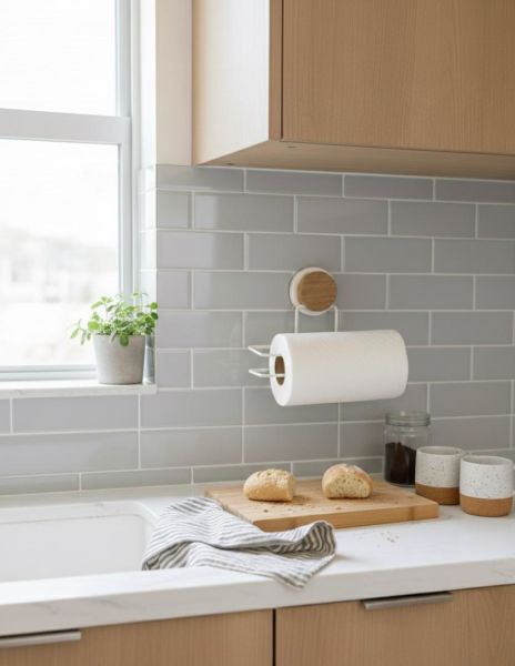 Okyanus Home Ahşap Desenli Magic Fix Sihirli Yapışkan Beyaz Kağıt Havluluk