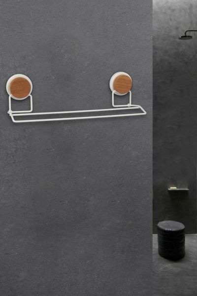Okyanus Home Ahşap Desenli Magic Fix Sihirli Yapışkan Beyaz Uzun Havluluk