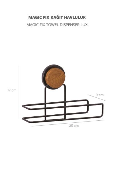 Okyanus Home Ahşap Desenli Magic Fix Sihirli Yapışkan Siyah Kağıt Havluluk