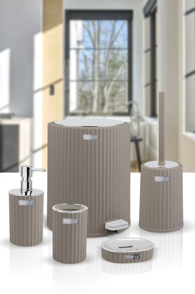 Okyanus Home Coliseum Vizon Kromlu İç Kovalı Pedallı 5'li Banyo Seti