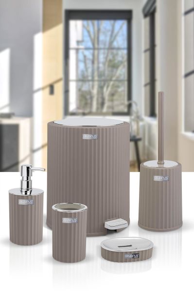 Okyanus Home Coliseum Vizon Kromlu İç Kovalı Pedallı 5'li Banyo Seti