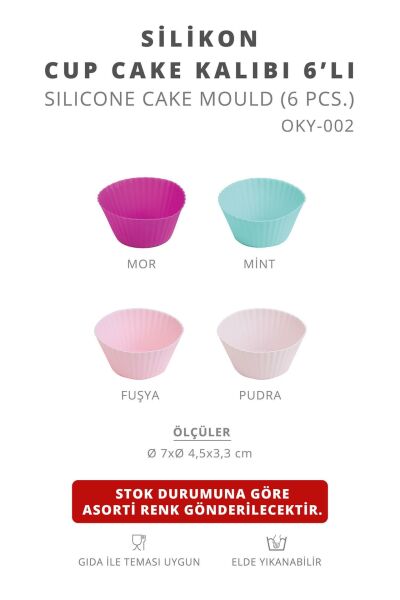 Okyanus Home 6'lı Silikon Cupcake Kalıbı