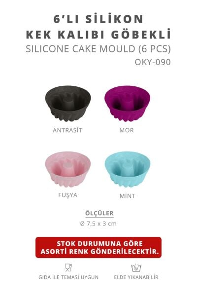 Okyanus Home 6'lı Silikon Cupcake Kalıbı