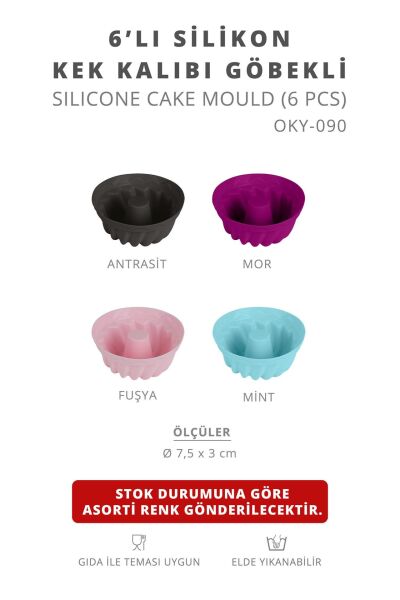 Okyanus Home 6'lı Silikon Cupcake Kalıbı