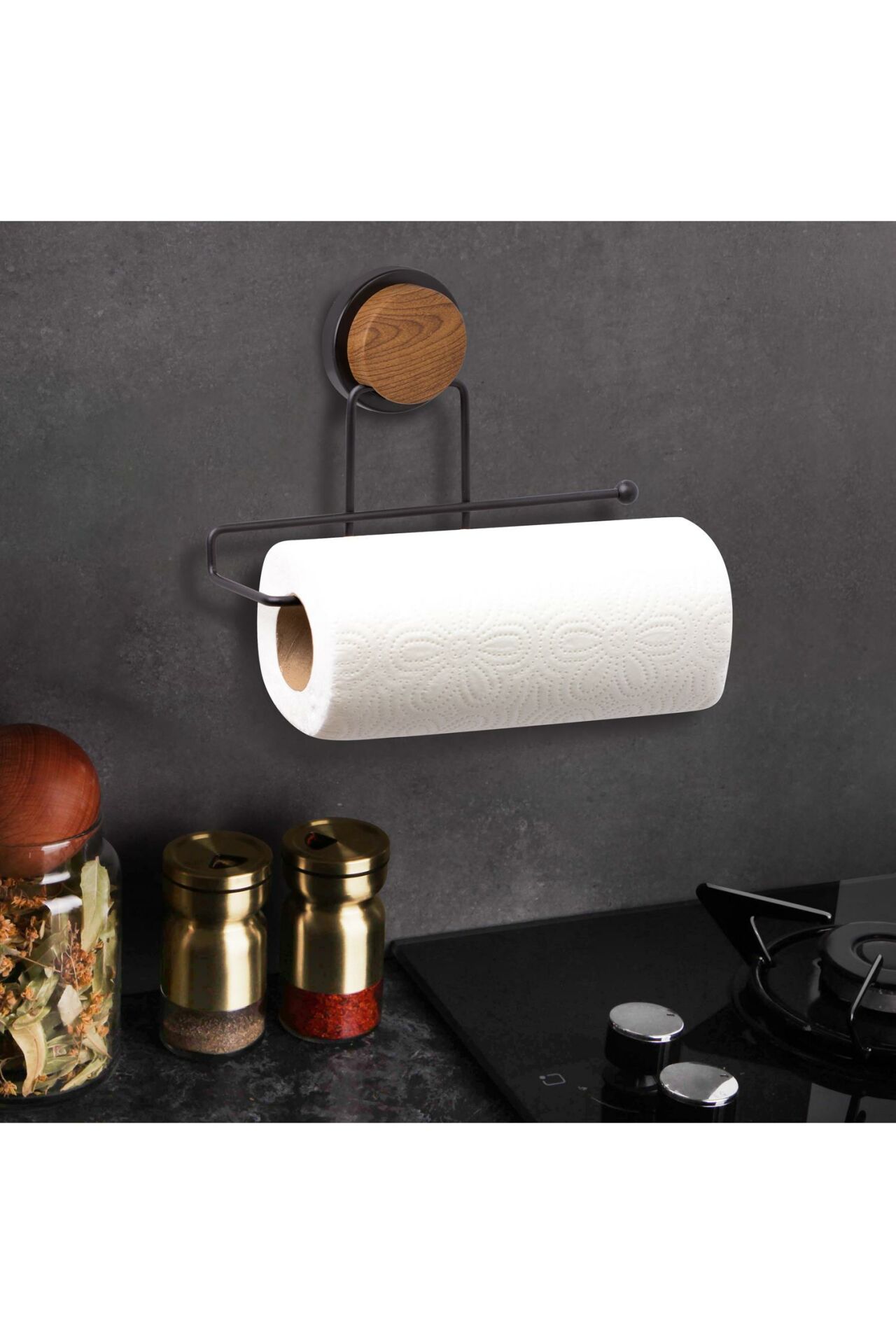 Okyanus Home Ahşap Desenli Magic Fix Sihirli Yapışkan Siyah Kağıt Havluluk