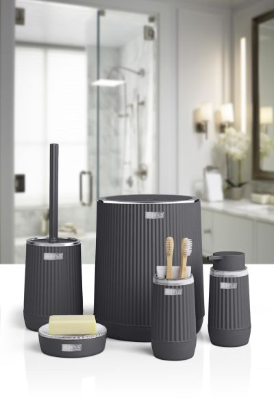 Okyanus Home Nida Antrasit Kromlu Eko 5'li Banyo Seti