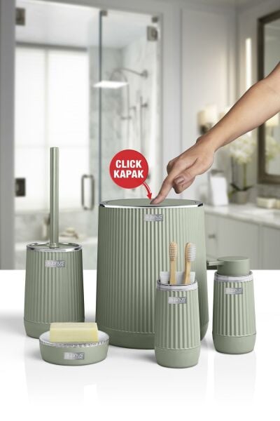 Okyanus Home Nida Yeşil Kromlu Eko 5'li Banyo Seti