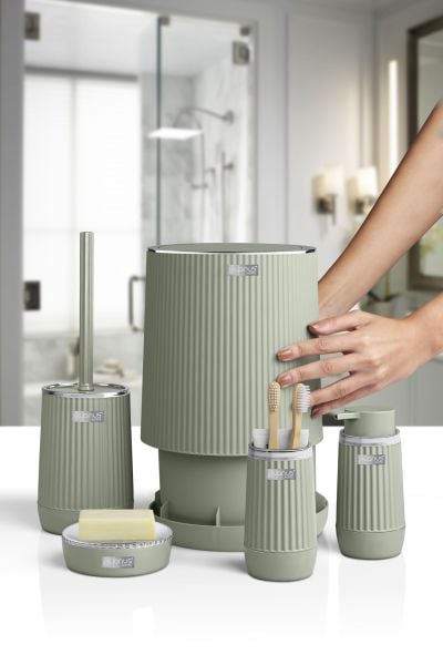 Okyanus Home Nida Yeşil Kromlu Eko 5'li Banyo Seti