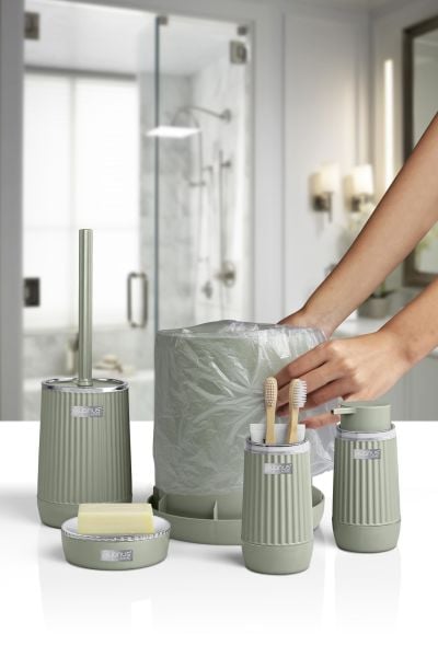 Okyanus Home Nida Yeşil Kromlu Eko 5'li Banyo Seti