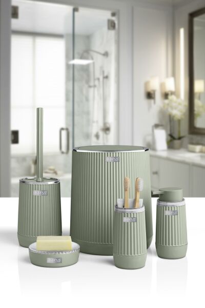 Okyanus Home Nida Yeşil Kromlu Eko 5'li Banyo Seti
