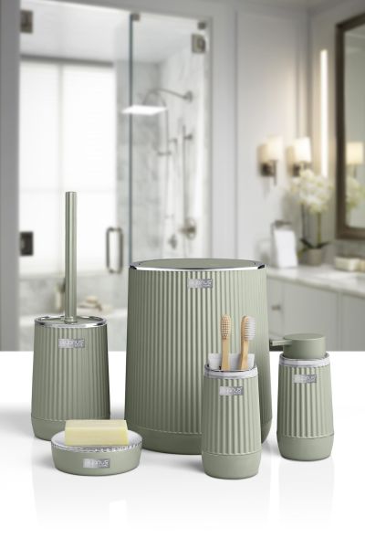 Okyanus Home Nida Yeşil Kromlu Eko 5'li Banyo Seti
