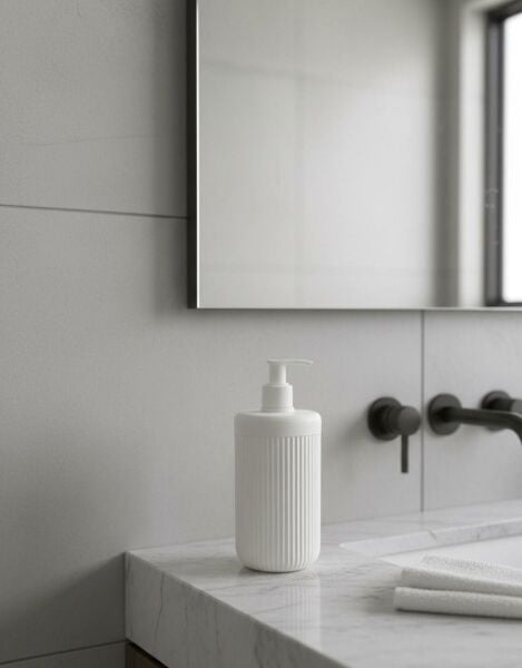 Okyanus Home Linea Beyaz Yuvarlak Sıvı Sabunluk