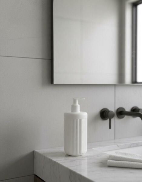 Okyanus Home Linea Beyaz Yuvarlak Sıvı Sabunluk
