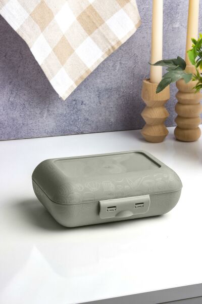 Okyanus Home Yeşil Lunch Box 2 Katlı 5 bölmeli Kendinden Çatal Kaşıklı Beslenme Kutusu
