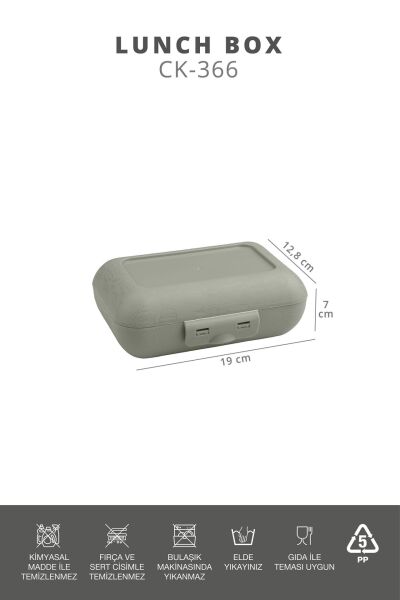 Okyanus Home Yeşil Lunch Box 2 Katlı 5 bölmeli Kendinden Çatal Kaşıklı Beslenme Kutusu