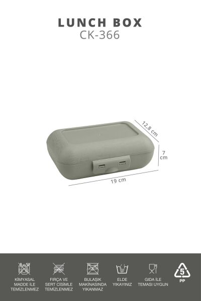 Okyanus Home Yeşil Lunch Box 2 Katlı 5 bölmeli Kendinden Çatal Kaşıklı Beslenme Kutusu