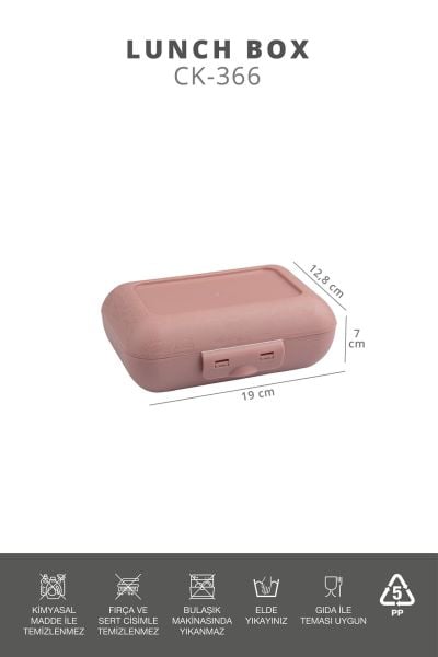 Okyanus Home Pudra Lunch Box 2 Katlı 5 bölmeli Kendinden Çatal Kaşıklı Beslenme Kutusu