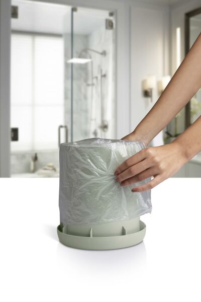 Okyanus Home Nida Yeşil Ahşap Desenli Eko Çöp Kovası