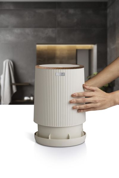 Okyanus Home Nida Bej Ahşap Desenli Eko Çöp Kovası