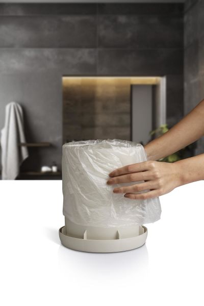 Okyanus Home Nida Bej Ahşap Desenli Eko Çöp Kovası