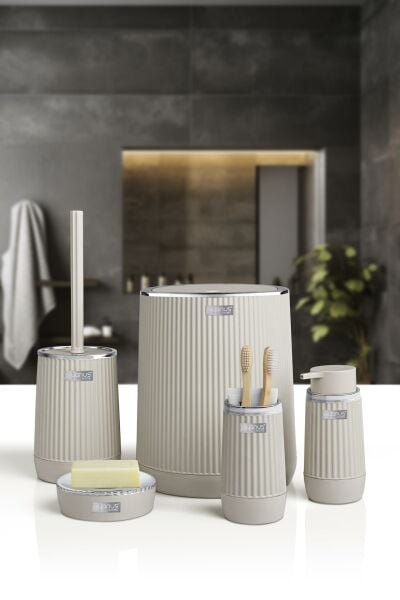 Okyanus Home Nida Bej Kromlu Eko 5'li Banyo Seti