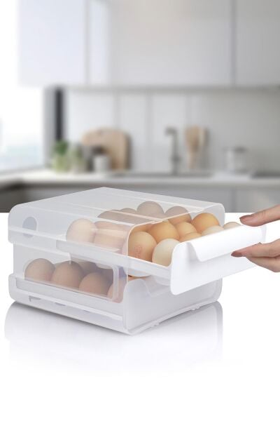 Okyanus Home 32 Bölmeli İki Katlı Çekmeceli Pratik Yumurtalık Düzenleyici