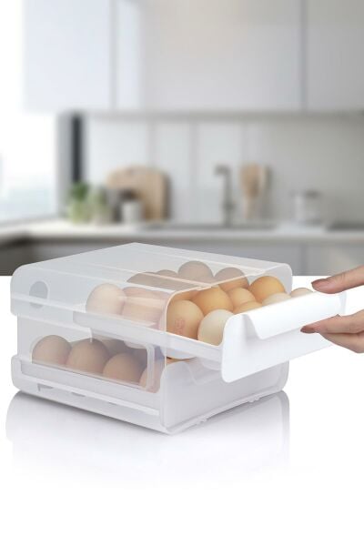 Okyanus Home 32 Bölmeli İki Katlı Çekmeceli Pratik Yumurtalık Düzenleyici