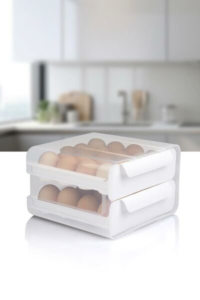 Okyanus Home 32 Bölmeli İki Katlı Çekmeceli Pratik Yumurtalık Düzenleyici