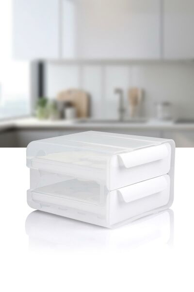 Okyanus Home 32 Bölmeli İki Katlı Çekmeceli Pratik Yumurtalık Düzenleyici