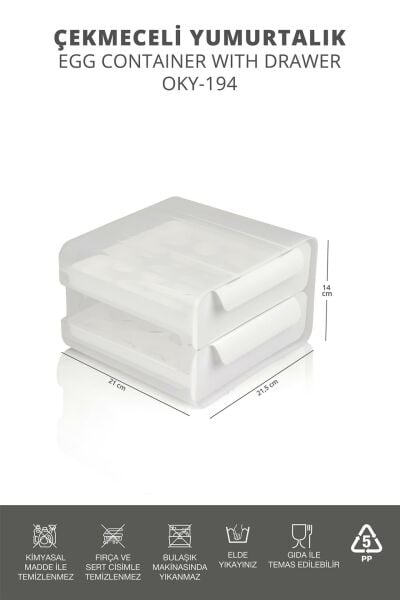 Okyanus Home 32 Bölmeli İki Katlı Çekmeceli Pratik Yumurtalık Düzenleyici