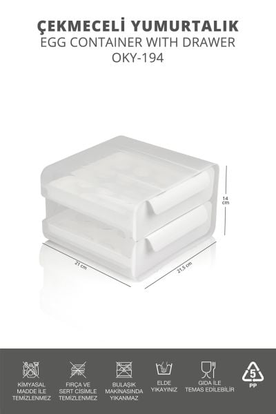 Okyanus Home 32 Bölmeli İki Katlı Çekmeceli Pratik Yumurtalık Düzenleyici