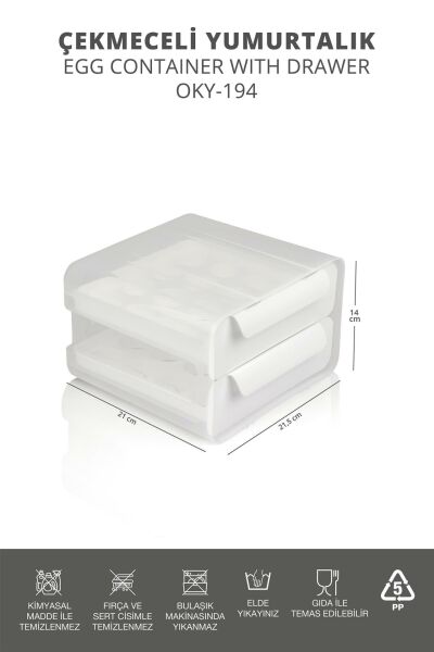 Okyanus Home 32 Bölmeli İki Katlı Çekmeceli Pratik Yumurtalık Düzenleyici
