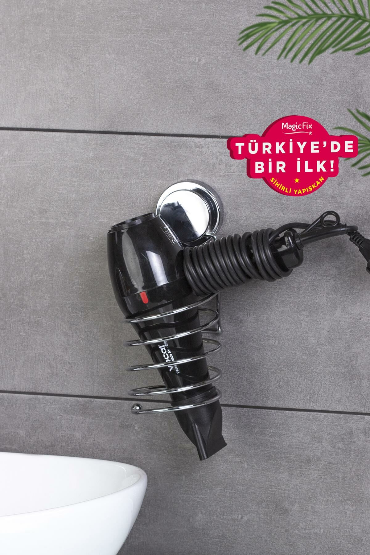 Okyanus Home Magic Fix Saç Kurutma Makine Askısı - İz Bırakmayan Sihirli Yapışkan