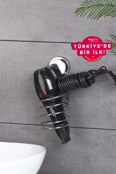 Okyanus Home Magic Fix Saç Kurutma Makine Askısı - İz Bırakmayan Sihirli Yapışkan