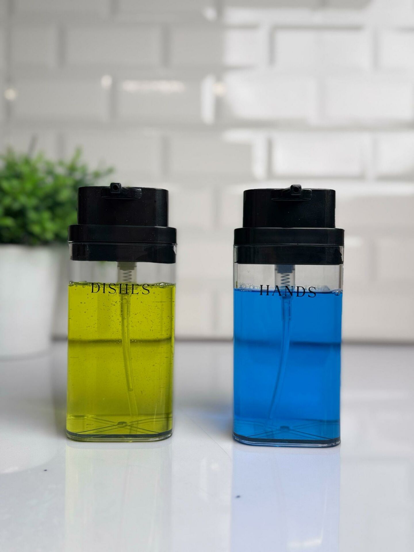 Okyanus Home Siyah Deluxe Kare 2'li Şeffaf Sıvı Sabunluk