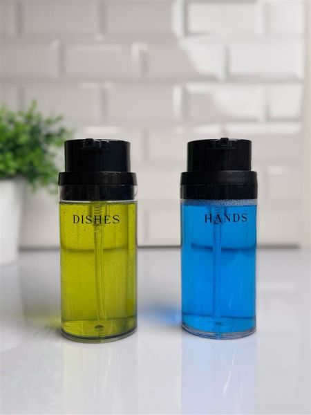 Okyanus Home Siyah Deluxe Yuvarlak 2'li Şeffaf Sıvı Sabunluk