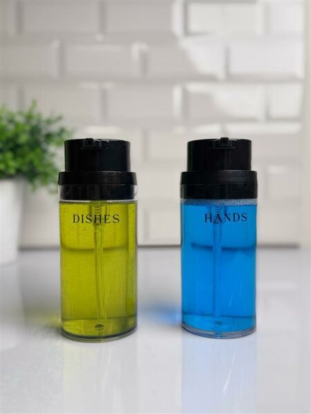 Okyanus Home Siyah Deluxe Yuvarlak 2'li Şeffaf Sıvı Sabunluk