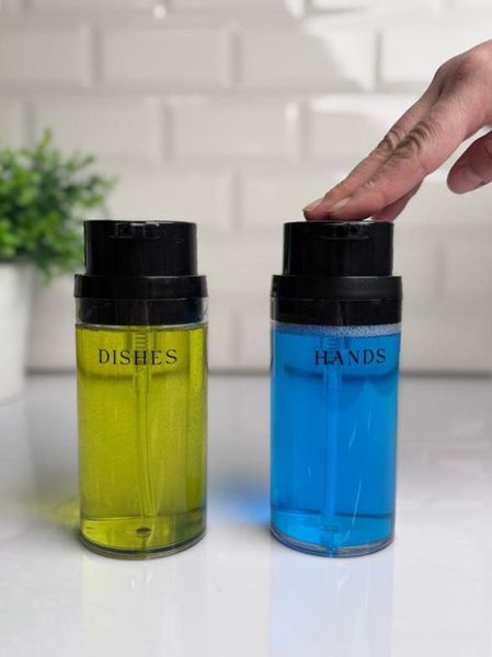 Okyanus Home Siyah Deluxe Yuvarlak 2'li Şeffaf Sıvı Sabunluk