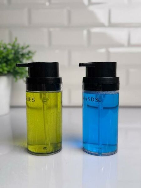 Okyanus Home Siyah Deluxe Yuvarlak 2'li Şeffaf Sıvı Sabunluk