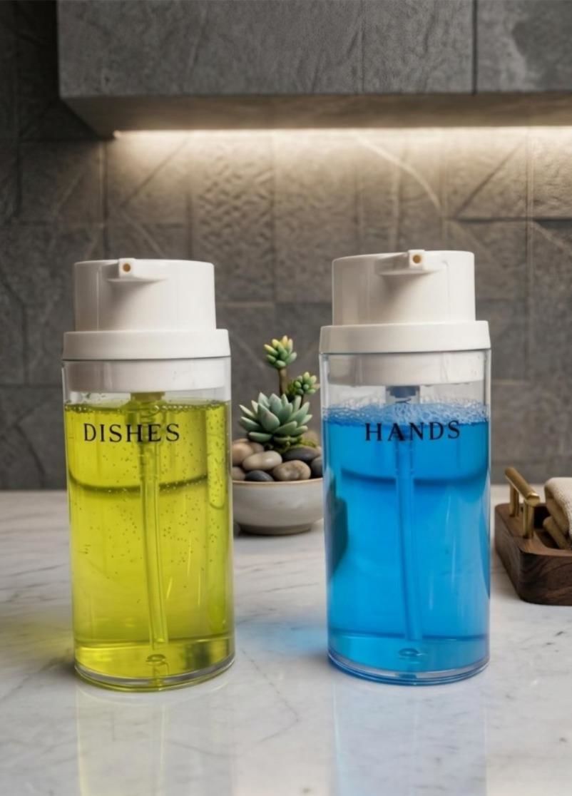 Okyanus Home Beyaz Deluxe Yuvarlak 2'li Şeffaf Sıvı Sabunluk