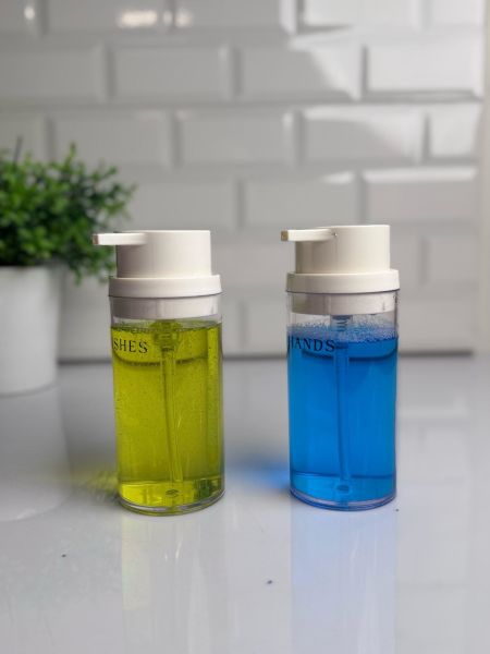 Okyanus Home Beyaz Deluxe Yuvarlak 2'li Şeffaf Sıvı Sabunluk